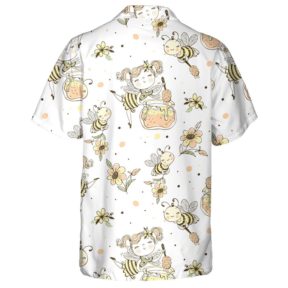 Natural Summer Flower Fairy And Honey Bees Hawaiian Shirt, Hawaiian Shirt Gift, Christmas Gift