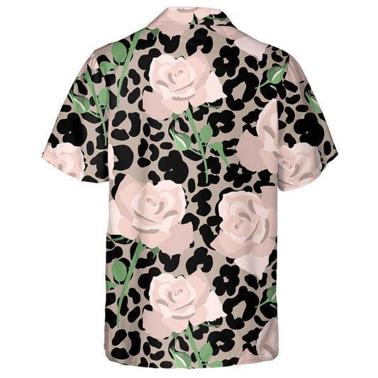 Rósanna Pastail Rómánsúla Lámhtharraingthe Ar an Léine Haváís Liopard, Bronntanas Léine Haváíais, Bronntanas Nollag