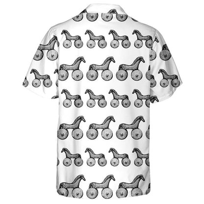 Black And White Toys Trojan Horses Hawaiian Shirt, Hawaiian For Gift