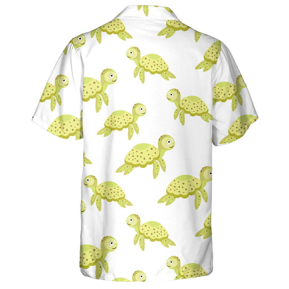 Lime Funny Turtles Isolated On White Background Hawaiian Shirt, Hawaiian Shirt Gift, Christmas Gift