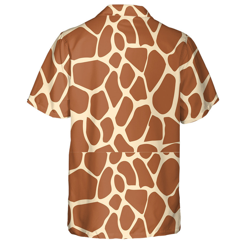 Tan And Brown Giraffe Skin Textured Pattern Hawaiian Shirt, Hawaiian Shirt Gift, Christmas Gift