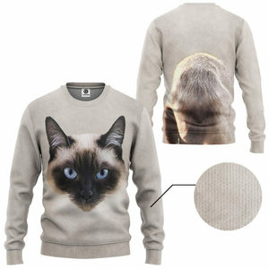 3D Siamese Cat Tshirt Hoodie Apparel