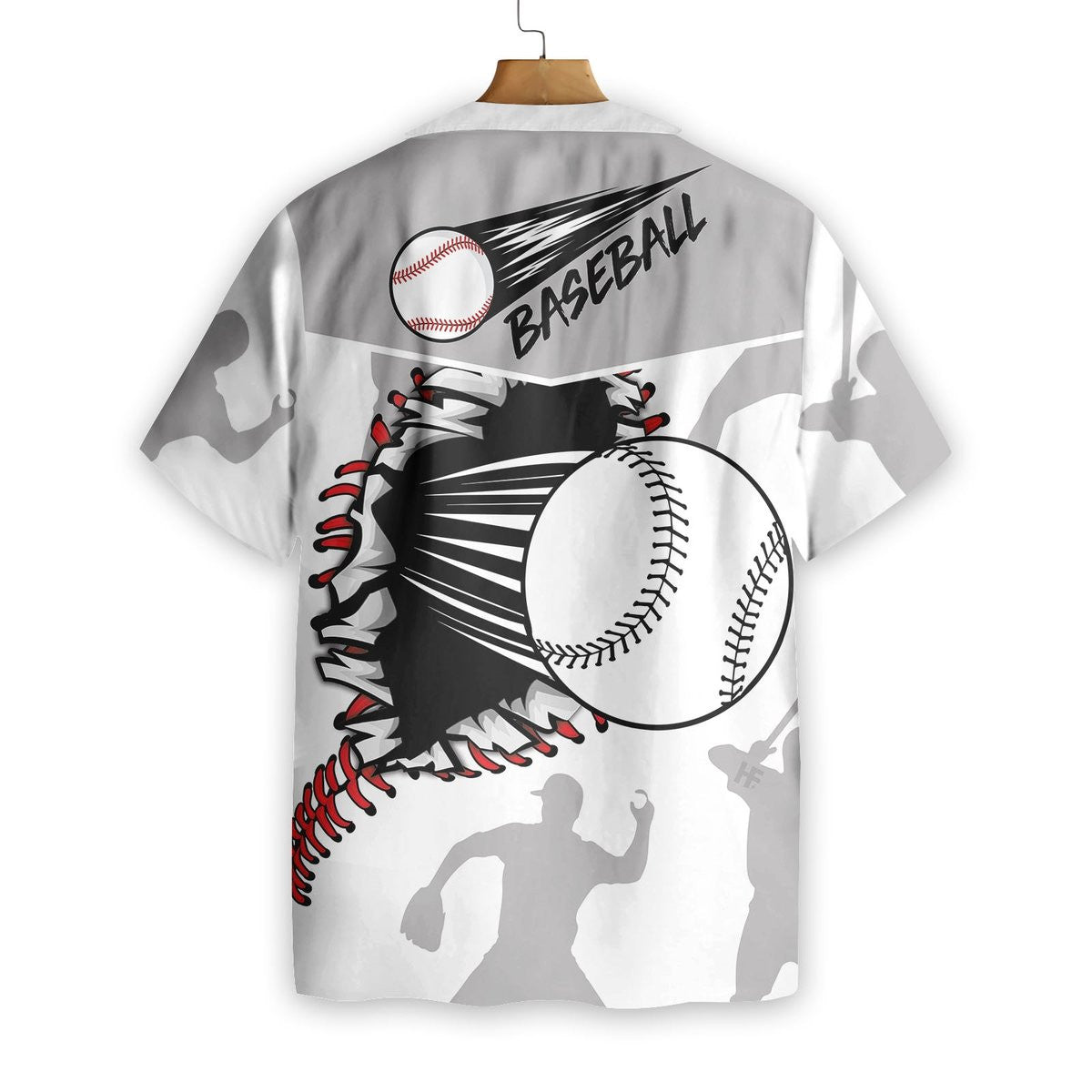 Baseball Wear Out White Pattern Hawaiian Shirt, Hawaiian For Gift