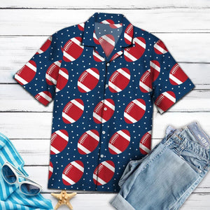 Amazing Rugby On Navy Polka Dots Pattern Hawaiian Shirt, Hawaiian Shirt Gift, Christmas Gift