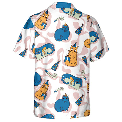 Cute Colorful Birthday Cats And Present Boxes Hawaiian Shirt, Hawaiian Shirt Gift, Christmas Gift