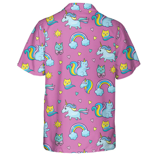 Pop Art Style Cats Unicorns And Rainbow Hawaiian Shirt, Hawaiian Shirt Gift, Christmas Gift