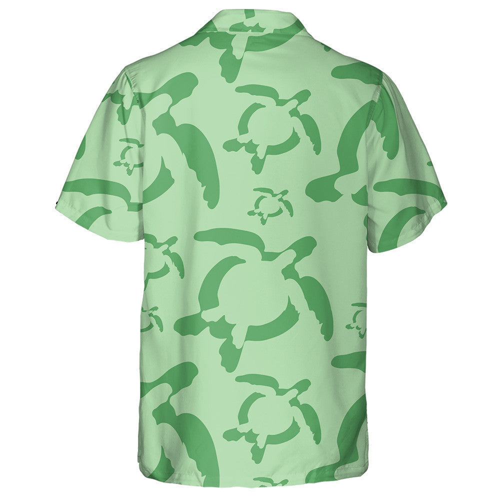 Green Line Sea Turtles On Light Green Hawaiian Shirt, Hawaiian Shirt Gift, Christmas Gift