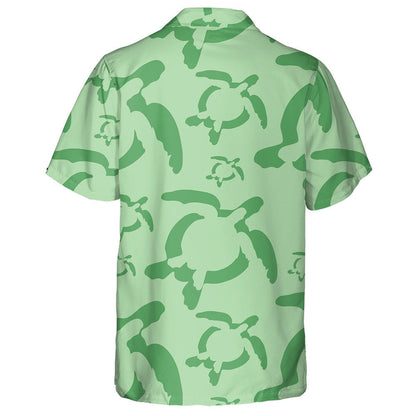 Green Line Sea Turtles On Light Green Hawaiian Shirt, Hawaiian Shirt Gift, Christmas Gift