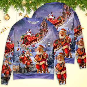 Christmas Santa Claus Funny Art Style Ugly Christmas Sweater, Christmas Gift, Gift Christmas 2024