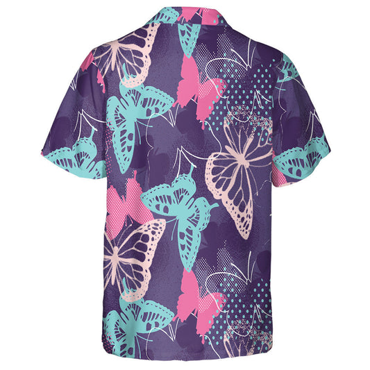 Pixelated Graffiti Butterflies In A Pretty Color Hawaiian Shirt, Hawaiian Shirt Gift, Christmas Gift