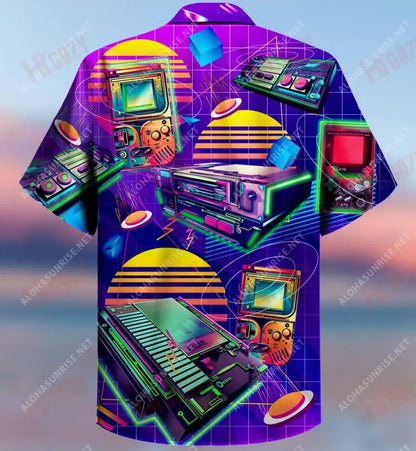 Consóil Cluiche I gCuimhne na 80í Léine Gearr Muinchille Unisex Léinte T Aigéan Na Léinte Haváís is Fearr Léinte Greannmhar haváíais, Bronntanas Léine haváíais, Bronntanas Nollag