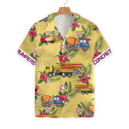 Concrete Pumpers Seamless Background Design Hawaiian Shirt,Hawaiian Shirt Gift, Christmas Gift