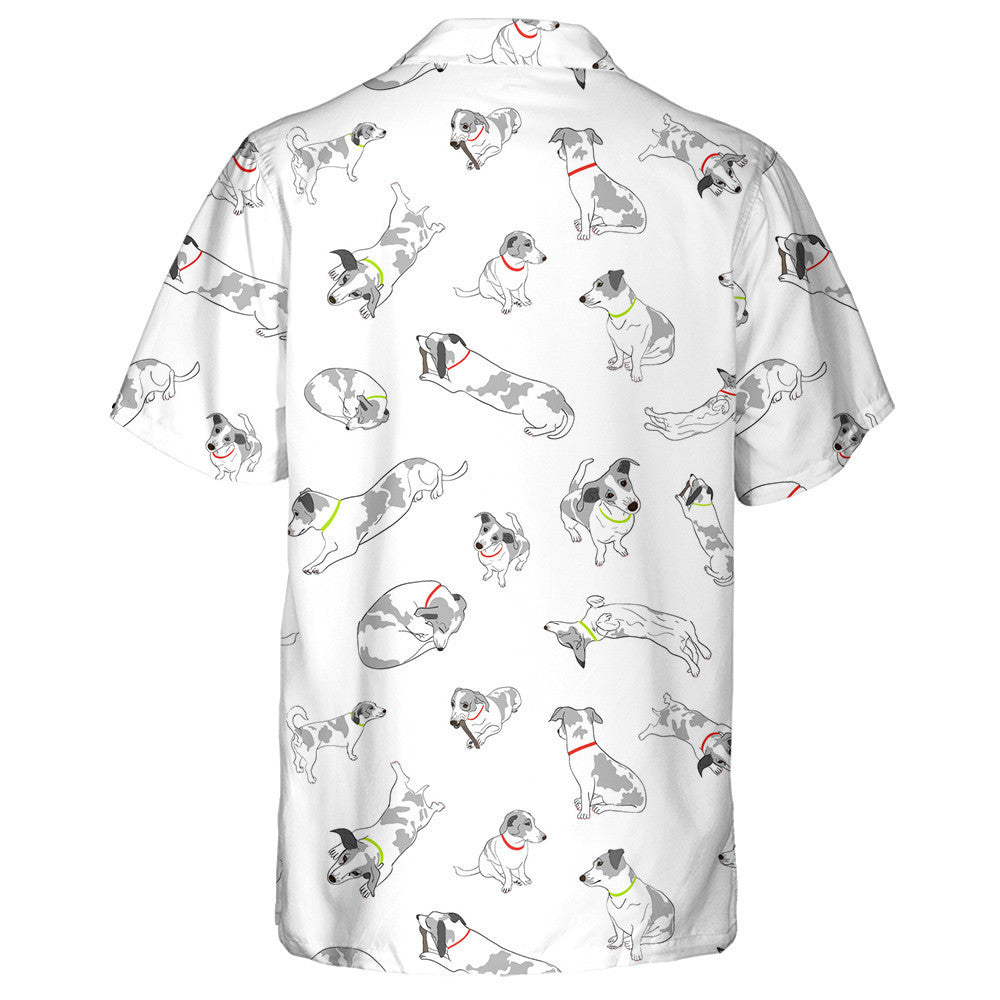Beagle Dog Different Poses With Colorful Collar Hawaiian Shirt, Hawaiian Shirt Gift, Christmas Gift