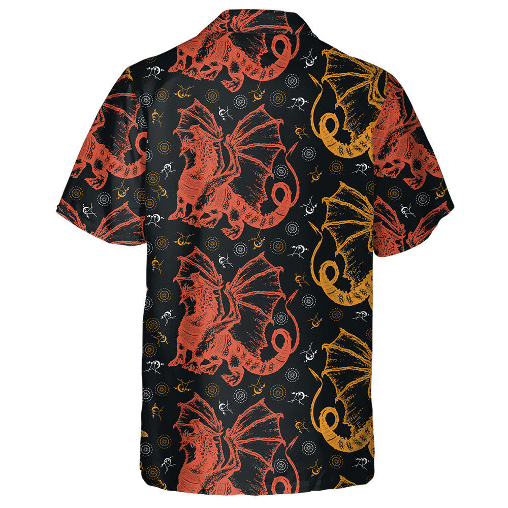 Strong Dragon With Celtic Ornament Vintage Background Hawaiian Shirt, Hawaiian Shirt Gift, Christmas Gift