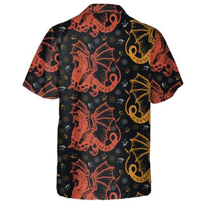 Strong Dragon With Celtic Ornament Vintage Background Hawaiian Shirt, Hawaiian Shirt Gift, Christmas Gift