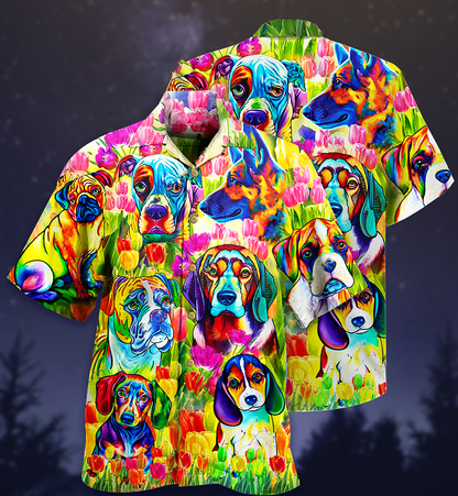 Dogs Colorfull - Hawaiian Shirt_Hawaiian Shirt Gift, Christmas Gift
