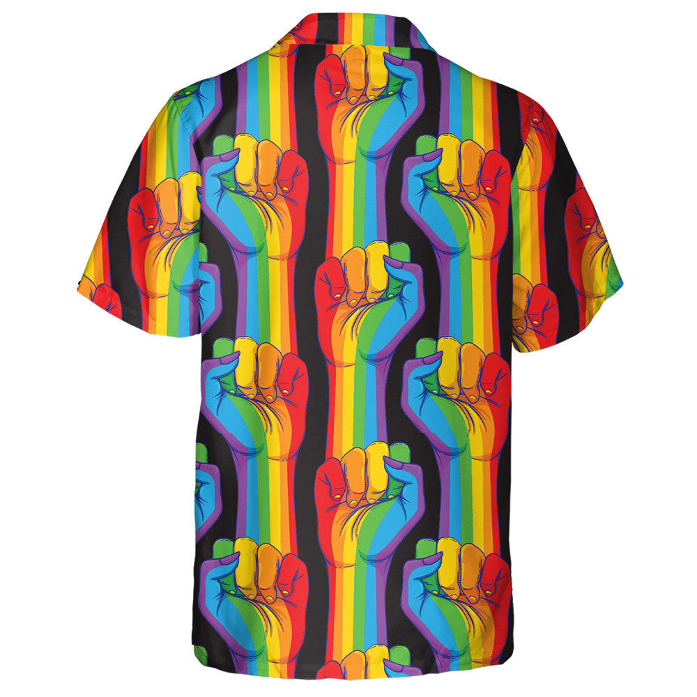 Lámh Stráice tuar ceatha ag taispeáint dorn ardaithe patrún aerach Léine haváí, bronntanas Léine haváí, bronntanas Nollag