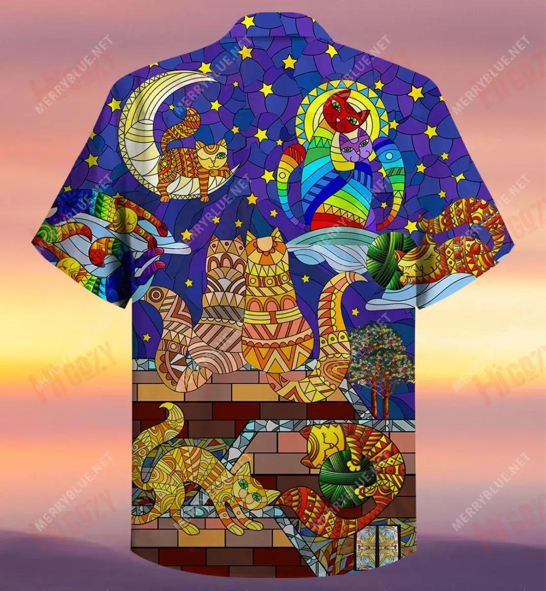 Gloine Dhaite Cat Ar an Díon Léine Gearr Unisex Haváís Aigéan T Léinte Haváís is Fearr Patrún Léine Haváís, Bronntanas Léine Haváís, Bronntanas Nollag