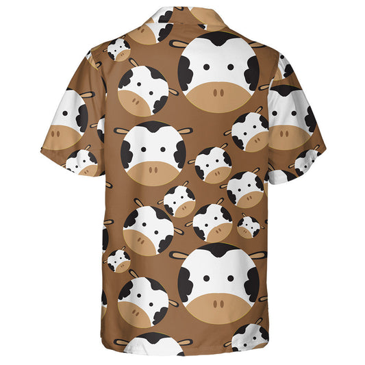 Tarraing Lámh Chartúin Aghaidh na mBó Ar Léine Donn Haváís, Bronntanas Léine Haváíais, Bronntanas Nollag