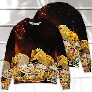 Food Tacos Fast Food Delicious Ugly Christmas Sweater, Christmas Gift, Gift Christmas 2024