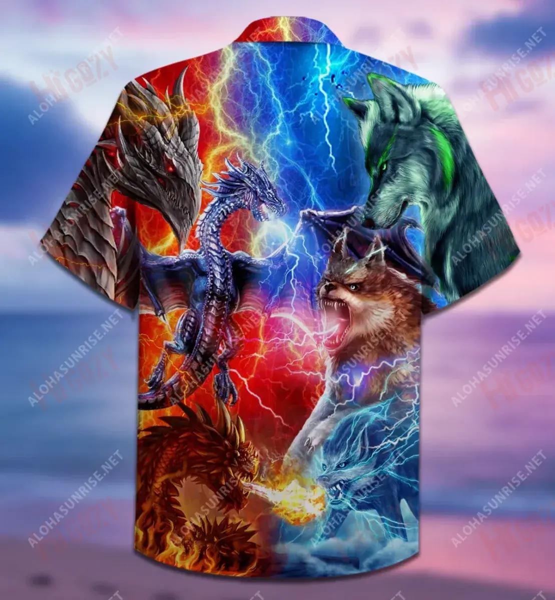 Dragons Wolves Laethanta Saoire Léine Gearr Haváís Léinte Aloha Léinte Haváís Saincheaptha Léinte Greannmhar Haváís, Bronntanas Léine Haváís, Bronntanas Nollag