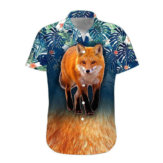 Cute Fire Fox Crazy Ornamental Hawaiian Shirt,Hawaiian Shirt Gift, Christmas Gift