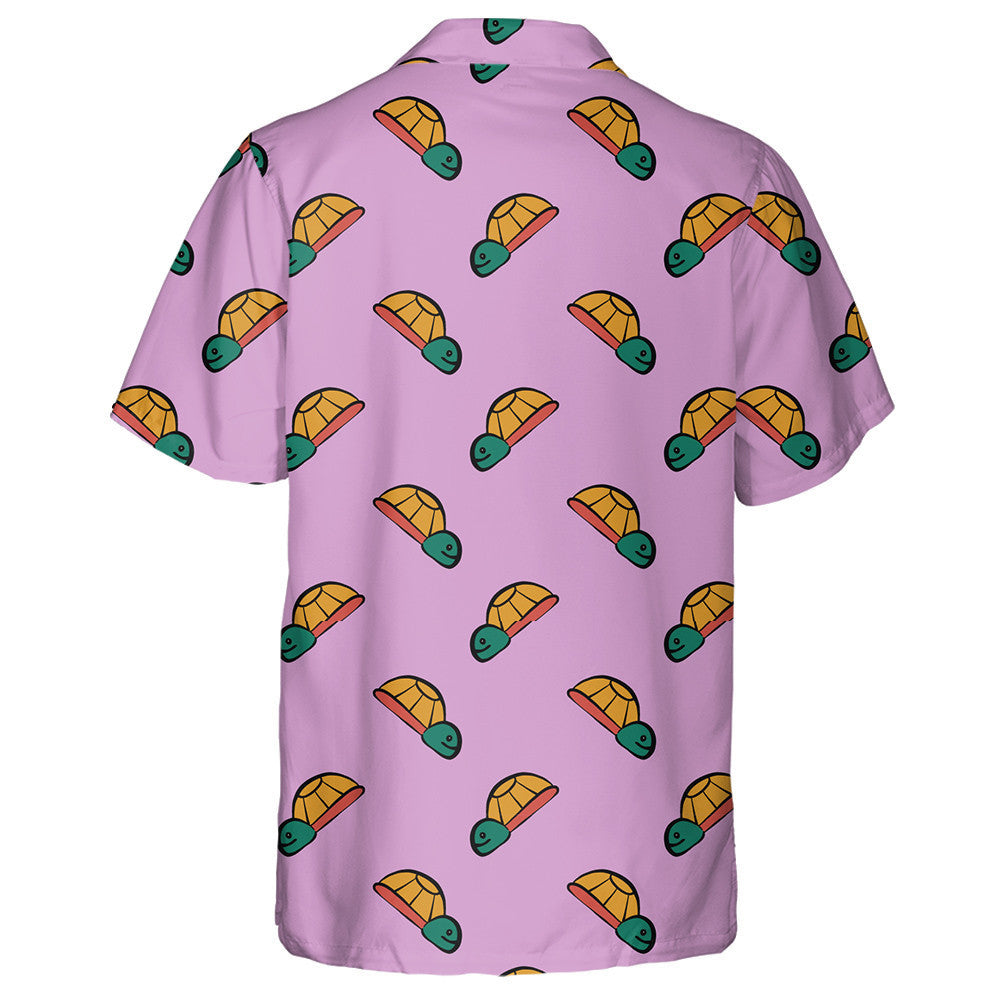 Baby Turtle Green Head On Pink Background Hawaiian Shirt, Hawaiian Shirt Gift, Christmas Gift