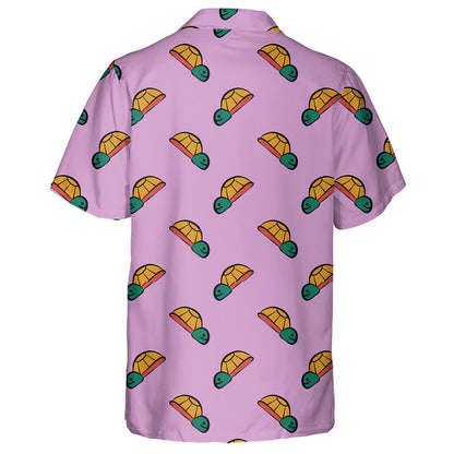 Baby Turtle Green Head On Pink Background Hawaiian Shirt, Hawaiian Shirt Gift, Christmas Gift