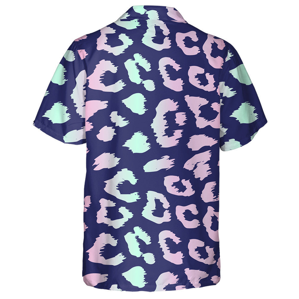 Dearadh Liopard I Dathanna Neon Gorm Agus Bándearg Léine Haváís, Bronntanas Léine Haváíais, Bronntanas Nollag