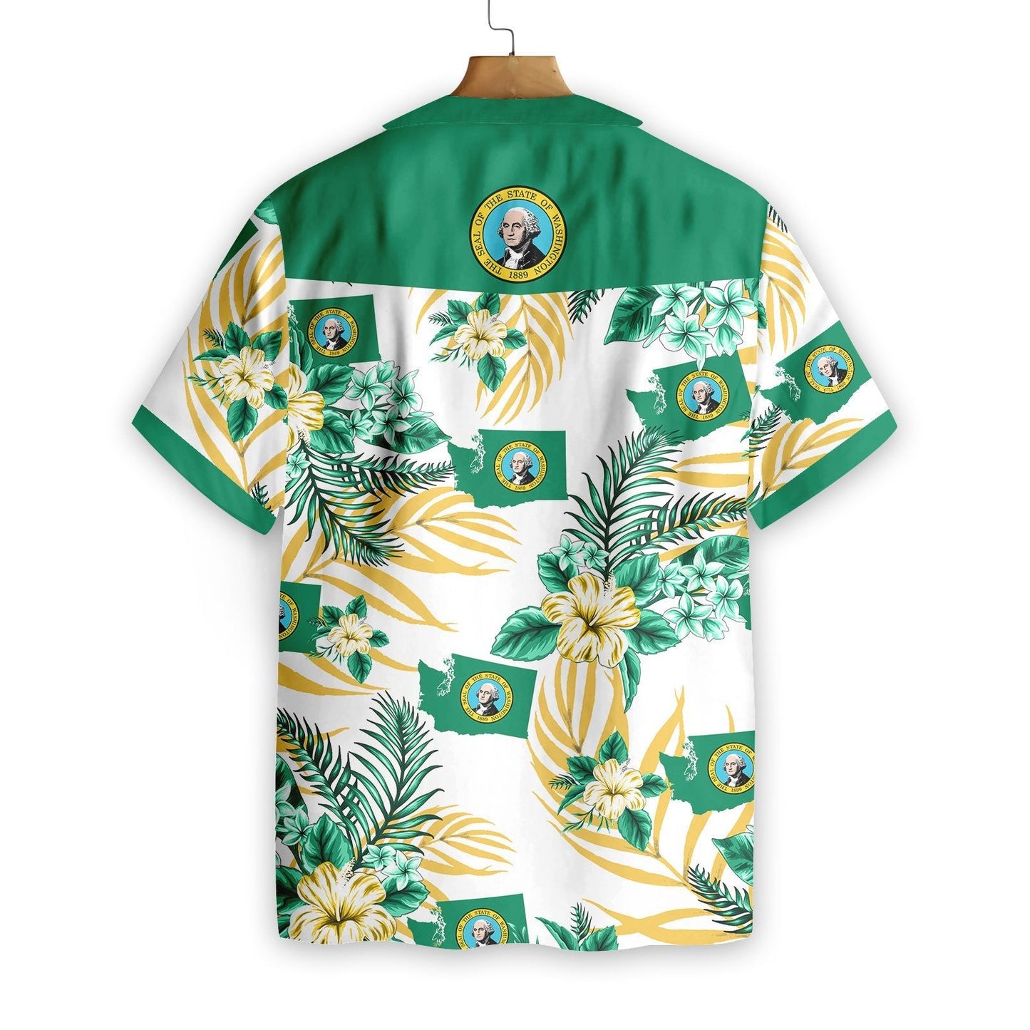 Washington Proud On White Background Pattern Hawaiian Shirt, Hwaiian For Gift