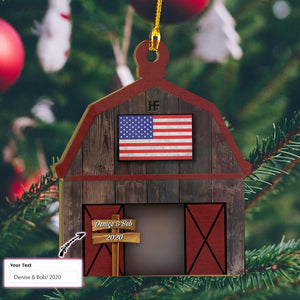 Barn Flag Personalized Custom Ornament, Christmas Ornament Gift, Christmas Gift, Christmas Decoration