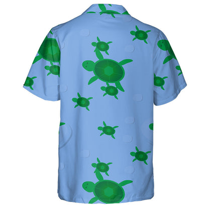 Turtar Glas Agus Leanbh ar Mhuir Ghorm Cartún Léine Haváís, Bronntanas Léine Haváís, Bronntanas Nollag