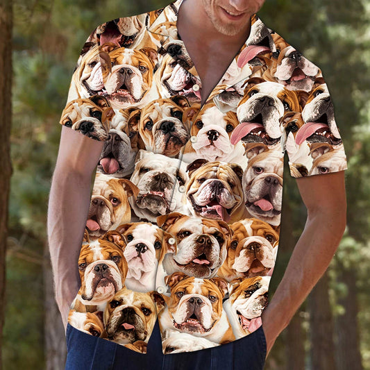 Cool Bulldog Love Dog Breed Design Hawaiian Shirt, Hawaiian Shirt Gift, Christmas Gift