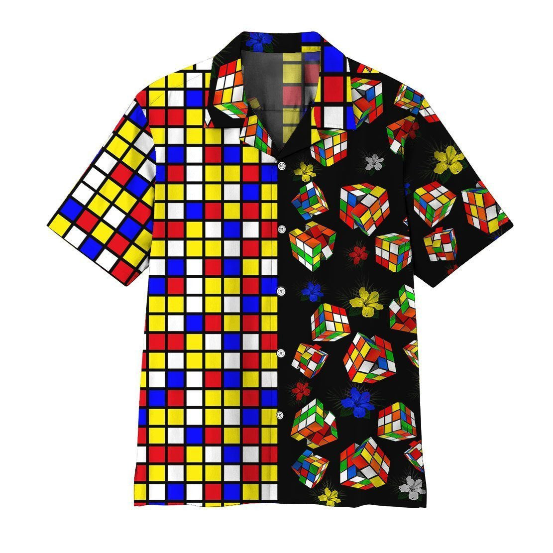 Game Rubik Artistic Background Design Hawaiian Shirt,Hawaiian Shirt Gift, Christmas Gift