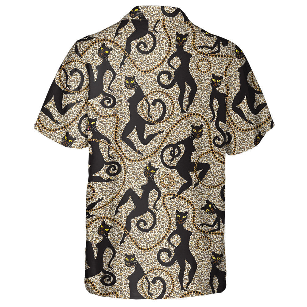 Leopard Africa With Flower And Leaf Garden Hawaiian Shirt, Hawaiian Shirt Gift, Christmas Gift