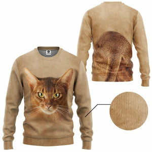 3D Abyssinian Cat Tshirt Hoodie Apparel