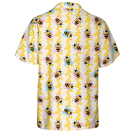 Bee Combs And Honey With Striped Insects Hawaiian Shirt, Hawaiian Shirt Gift, Christmas Gift