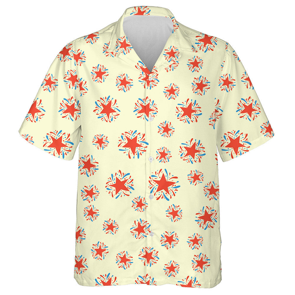 Bright Star With Sparkle Confetti Illustration Hawaiian Shirt, Hawaiian For Gift