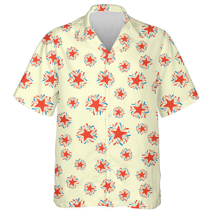 Bright Star With Sparkle Confetti Illustration Hawaiian Shirt, Hawaiian For Gift