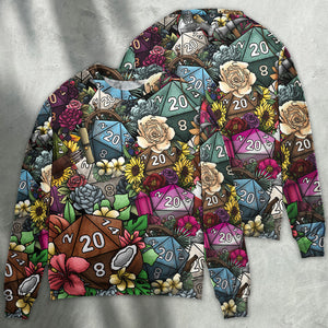 D20 Loves Flowers Hippie Beautiful Ugly Christmas Sweater, Christmas Gift, Gift Christmas 2024