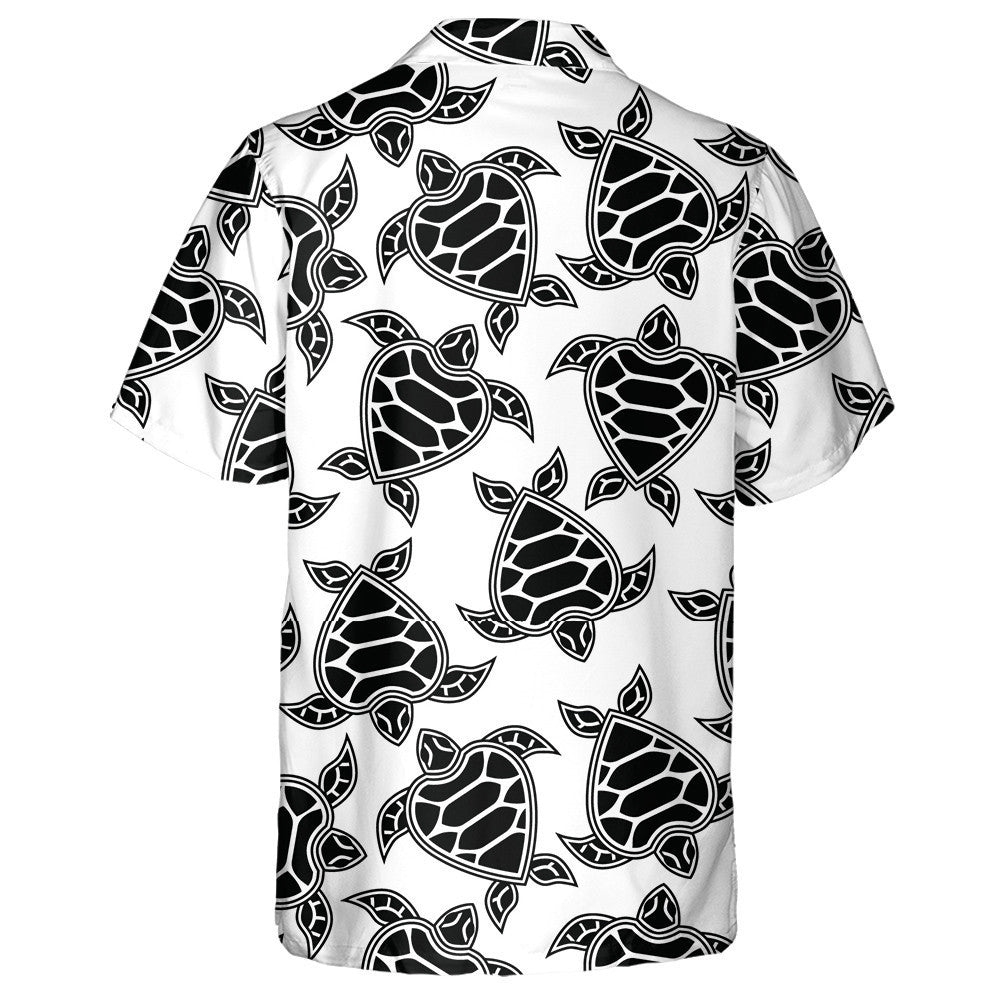 Black And White Little Turtles Vintage Background Hawaiian Shirt, Hawaiian Shirt Gift, Christmas Gift