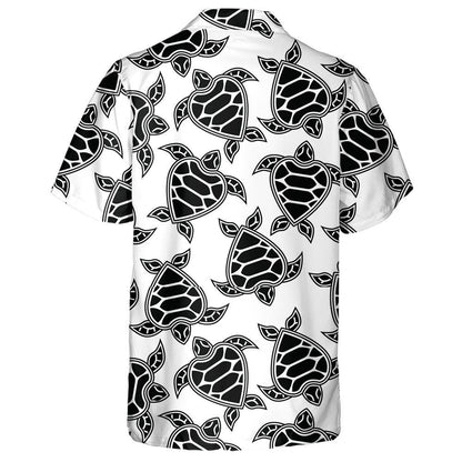 Black And White Little Turtles Vintage Background Hawaiian Shirt, Hawaiian Shirt Gift, Christmas Gift