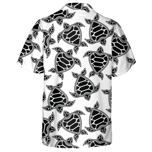 Black And White Little Turtles Vintage Background Hawaiian Shirt, Hawaiian Shirt Gift, Christmas Gift