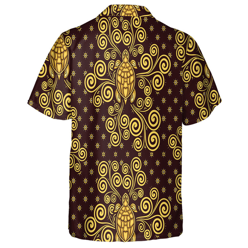 Téama Batik Farraige Le Turtar Óir Ar Léine Donn Haváís, Bronntanas Léine Haváíais, Bronntanas Nollag