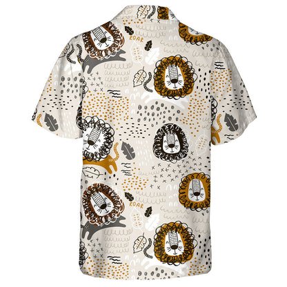 Funny Lion Running With On Gay Background Hawaiian Shirt, Hawaiian Shirt Gift, Christmas Gift