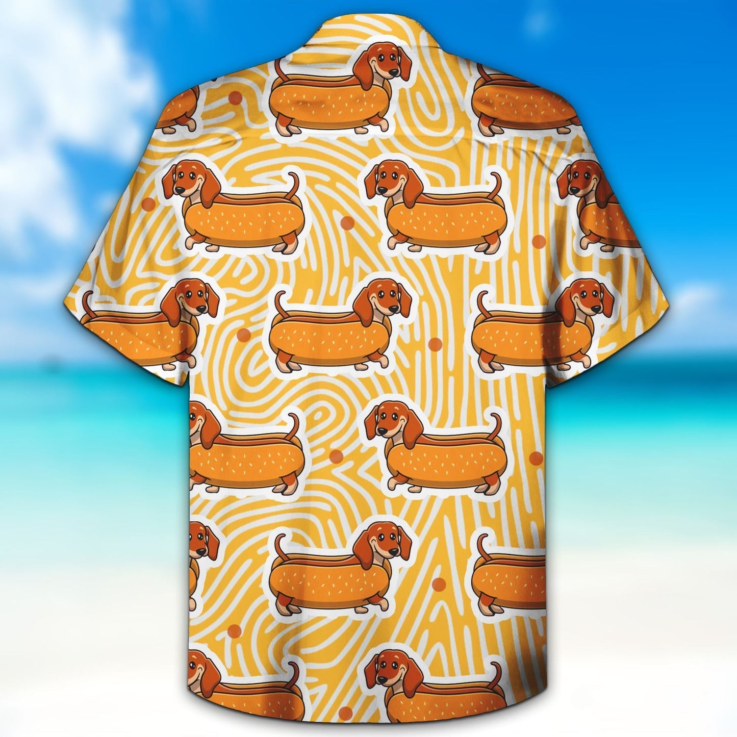 Madra Te Dachshund Léine Haváis Ornáideach Nice agus Gearr, Bronntanas Léine Haváíais, Bronntanas Nollag