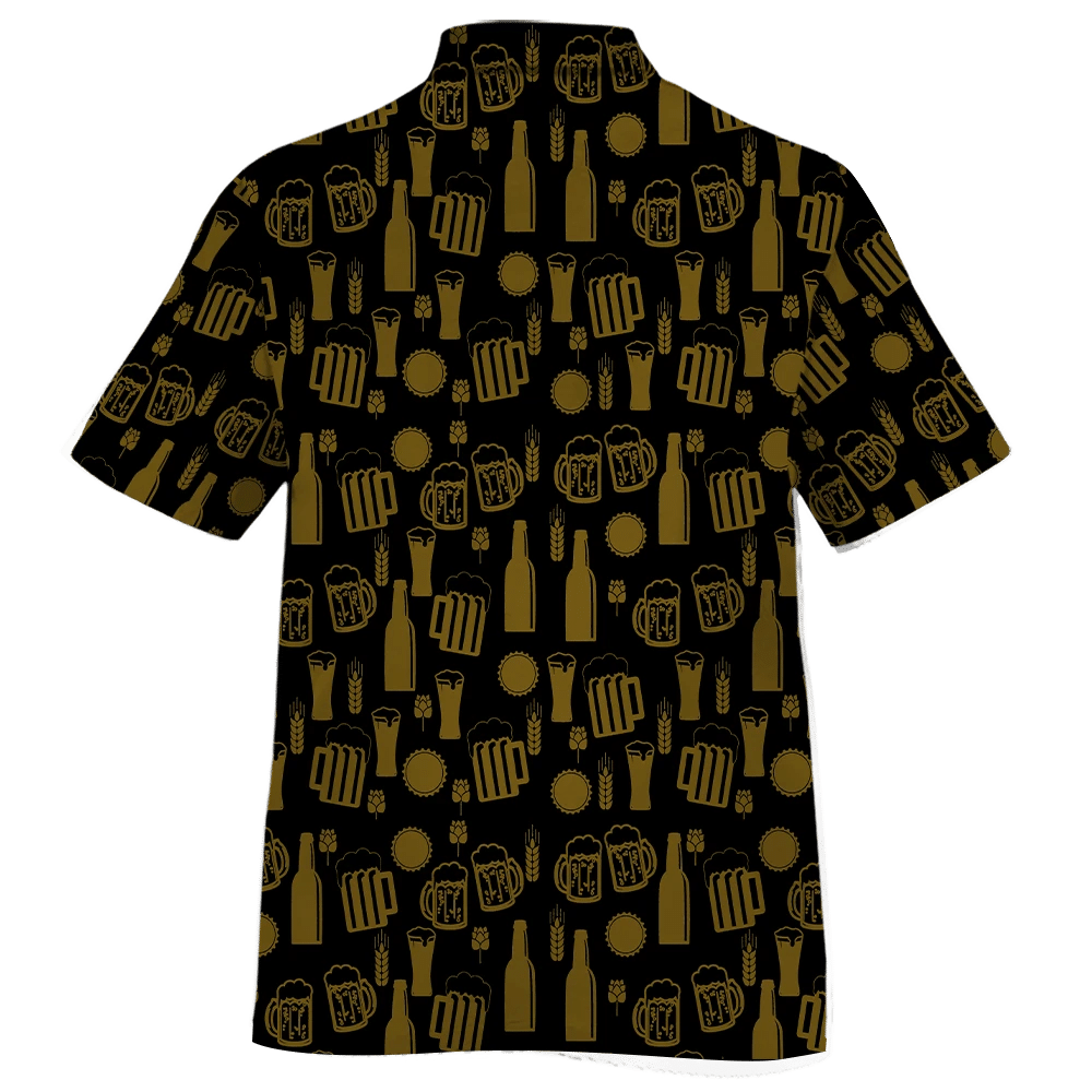 Beer Party Funny Elements Dark Theme Hawaiian Shirt, Hawaiian Shirt Gift, Christmas Gift