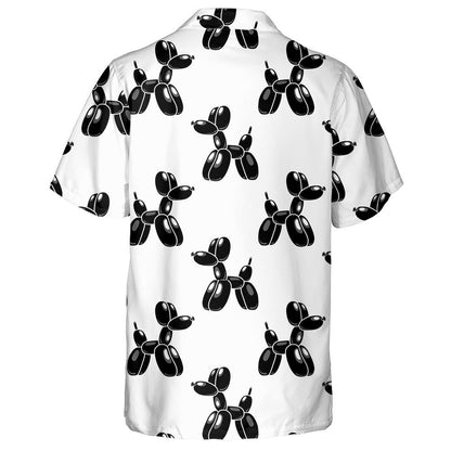 Classic Balloon Dog In Black Color Hawaiian Shirt, Hawaiian For Gift