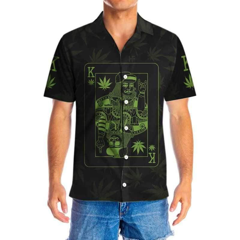 Dearadh Cárta Rí Dope Marijuana Léine Haváís, Bronntanas Léine Haváise, Bronntanas Nollag