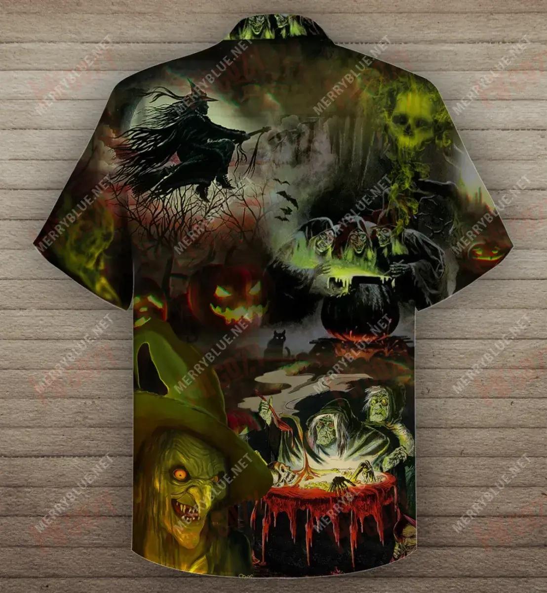 Witches faoi deara Tú Oíche Shamhna Léinte Haváís Caitheamh aimsire Muinchille Gearr Léinte Crazy Haváís Léinte haváíais d'Fhir, Bronntanas Léine Haváís, Bronntanas Nollag